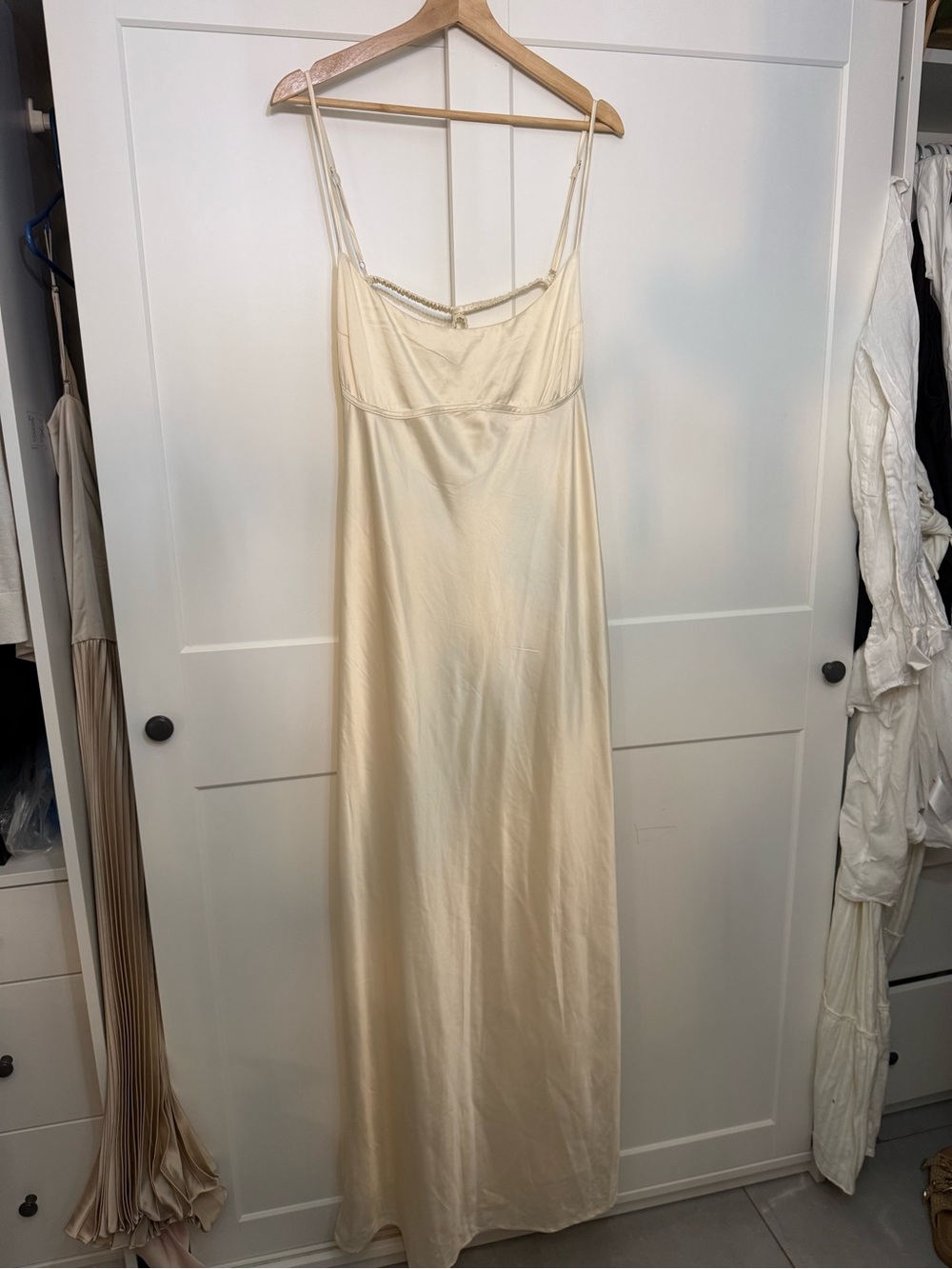 - Cream Satin Long Slip